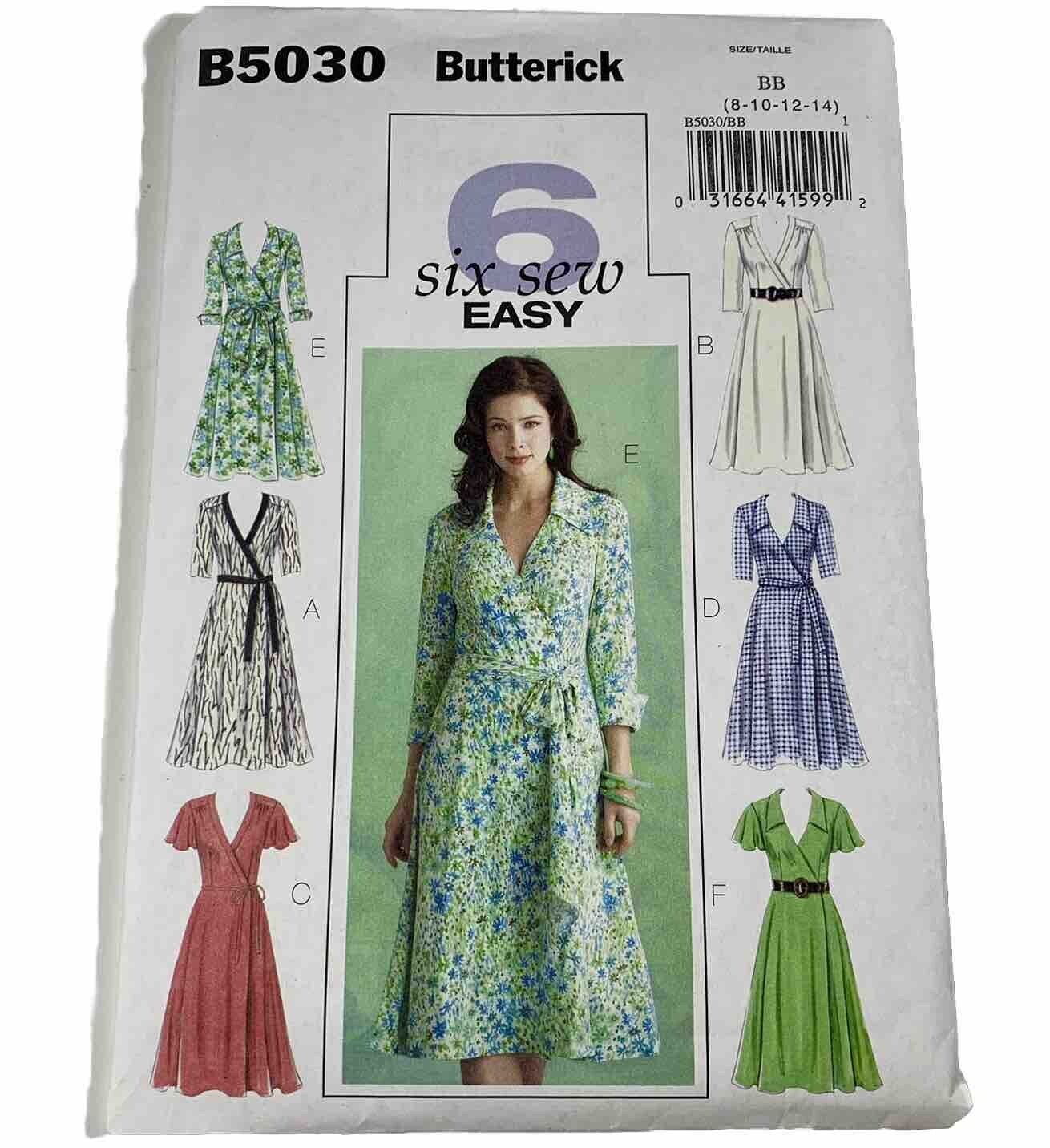 Butterick Misses' Wrap Dress Pattern B5030 Size 8-14 UNCUT