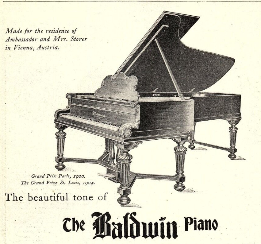 c1915 THE BALDWIN PIANO AMBASSADOR STORER VIENNA VINTAGE ADVERTISEMENT Z3412