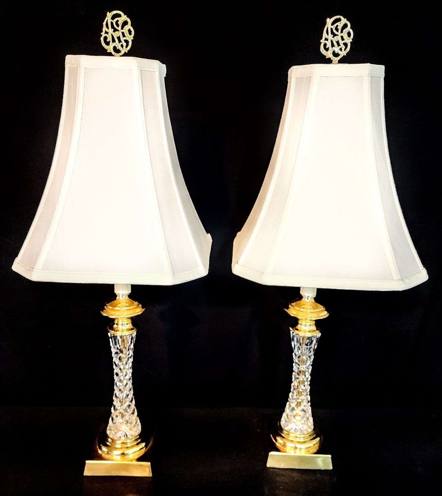 Waterford Medium Sized Table lamps with Genuine Waterford Sockets - NOS