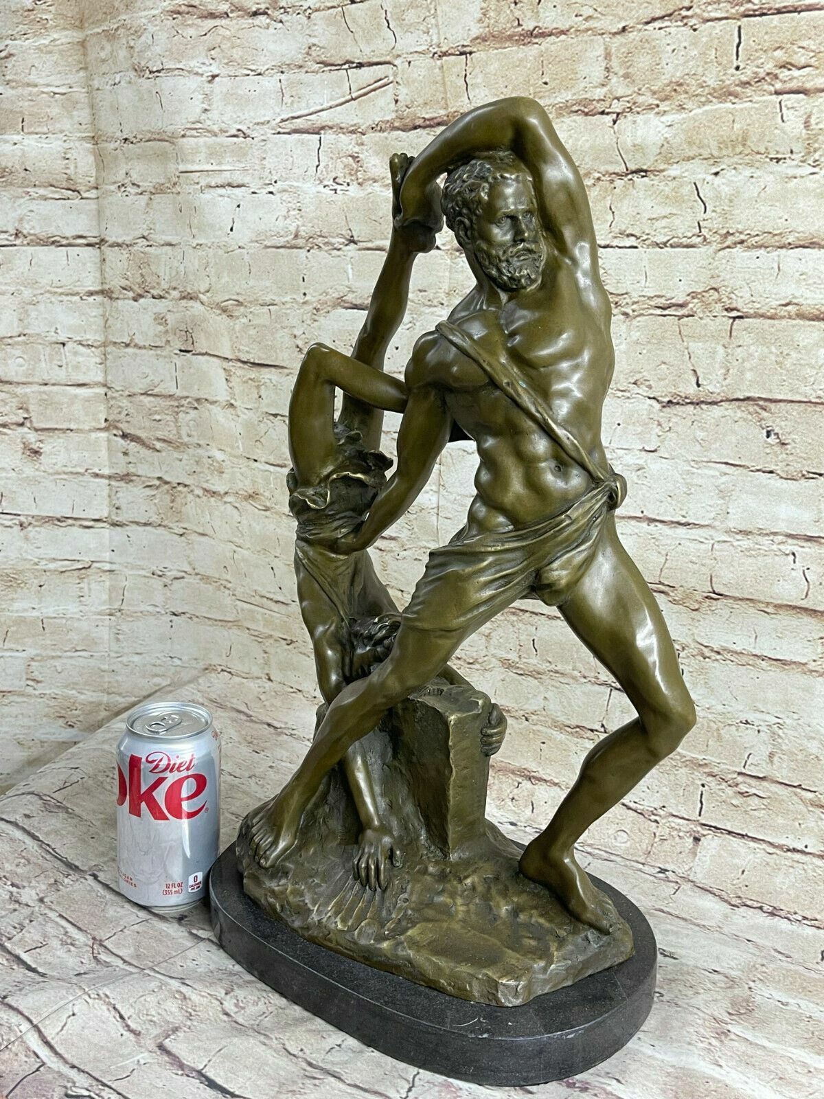 Museum Quality Bronze Sculpture Signed Genuine Aldo Vitaleh Greek God Wrestling