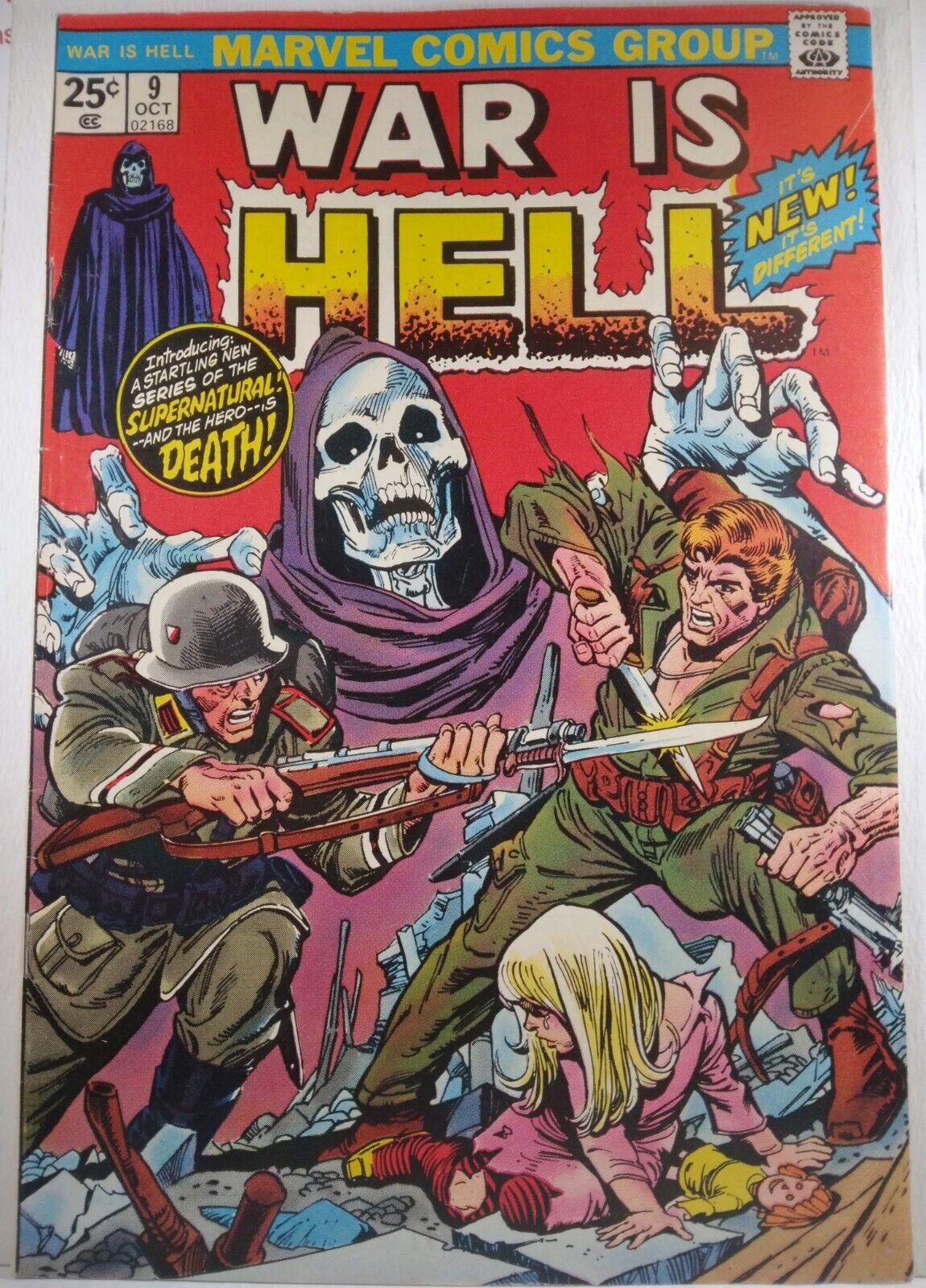 🩸💀 WAR IS HELL #9 VF- 🔑 1st DEATH Thanos Infinity Gauntlet MARVEL 1974 HTF