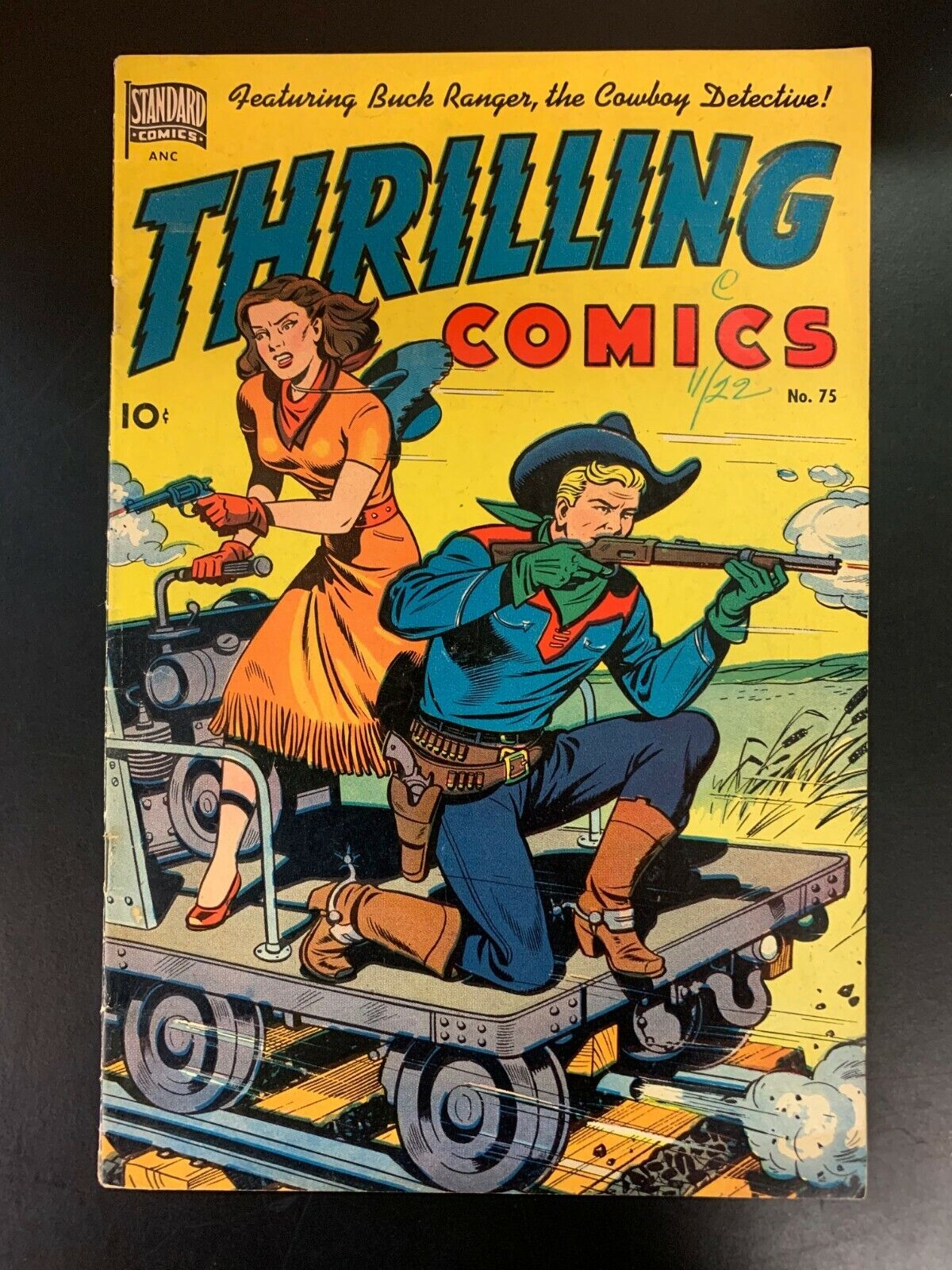 THRILLING COMICS # 75 - RARE Alex Schomburg Cover - Solid & Flat w/ Glossy Cover