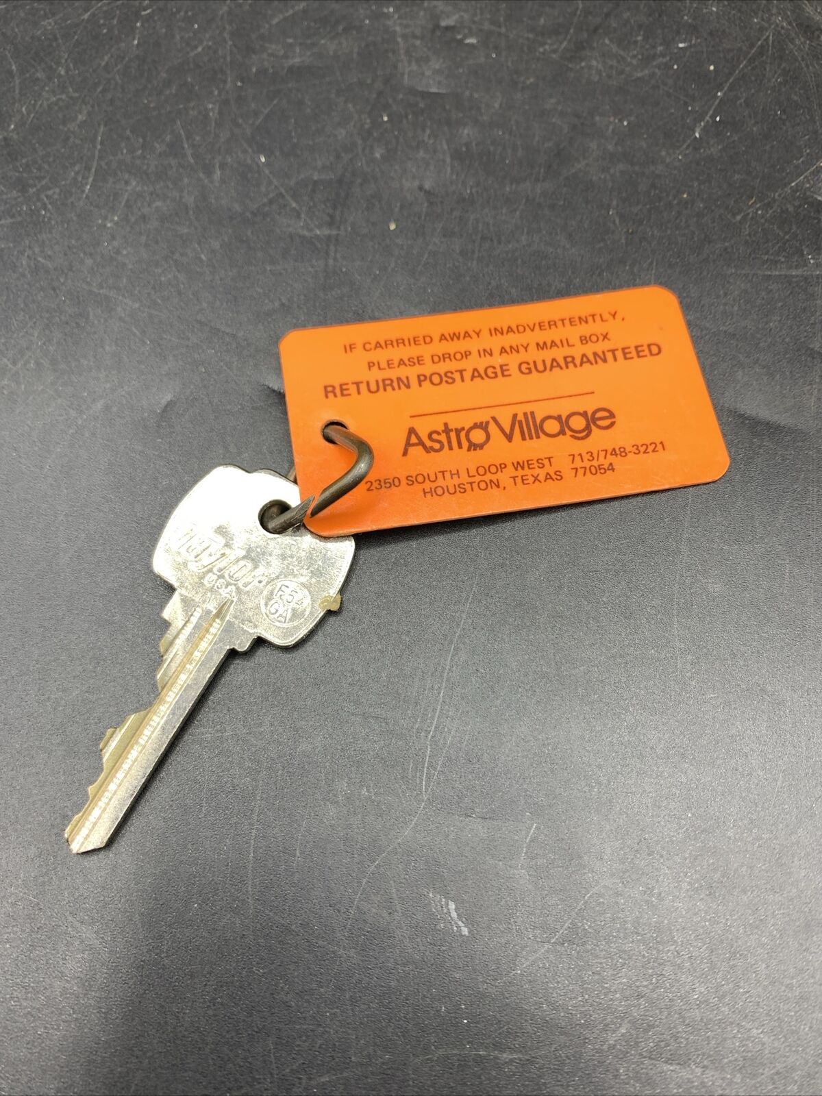 Vintage Astro Village Hotel (Astroworld) Key Fob W/Key