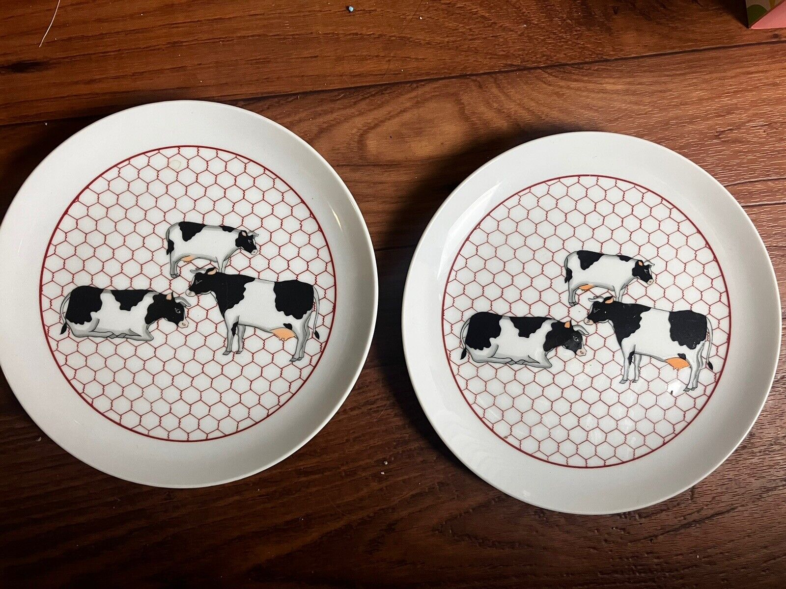 vintage takahashi san francisco cow plates