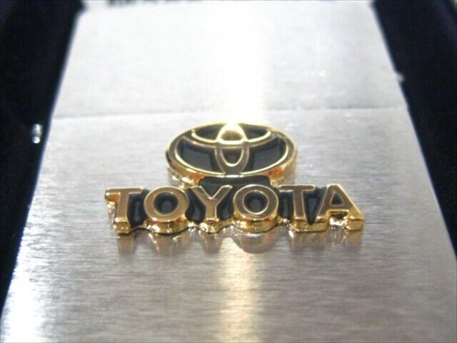Zippo Toyota Emblem Logo Metal Plate Silver Gold Oil Lighter Regular Japan