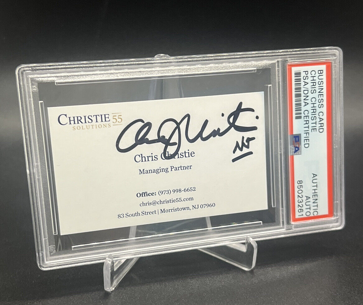 Governor Chris Christie Autograph PSA/DNA Authenticated Signed Business Card