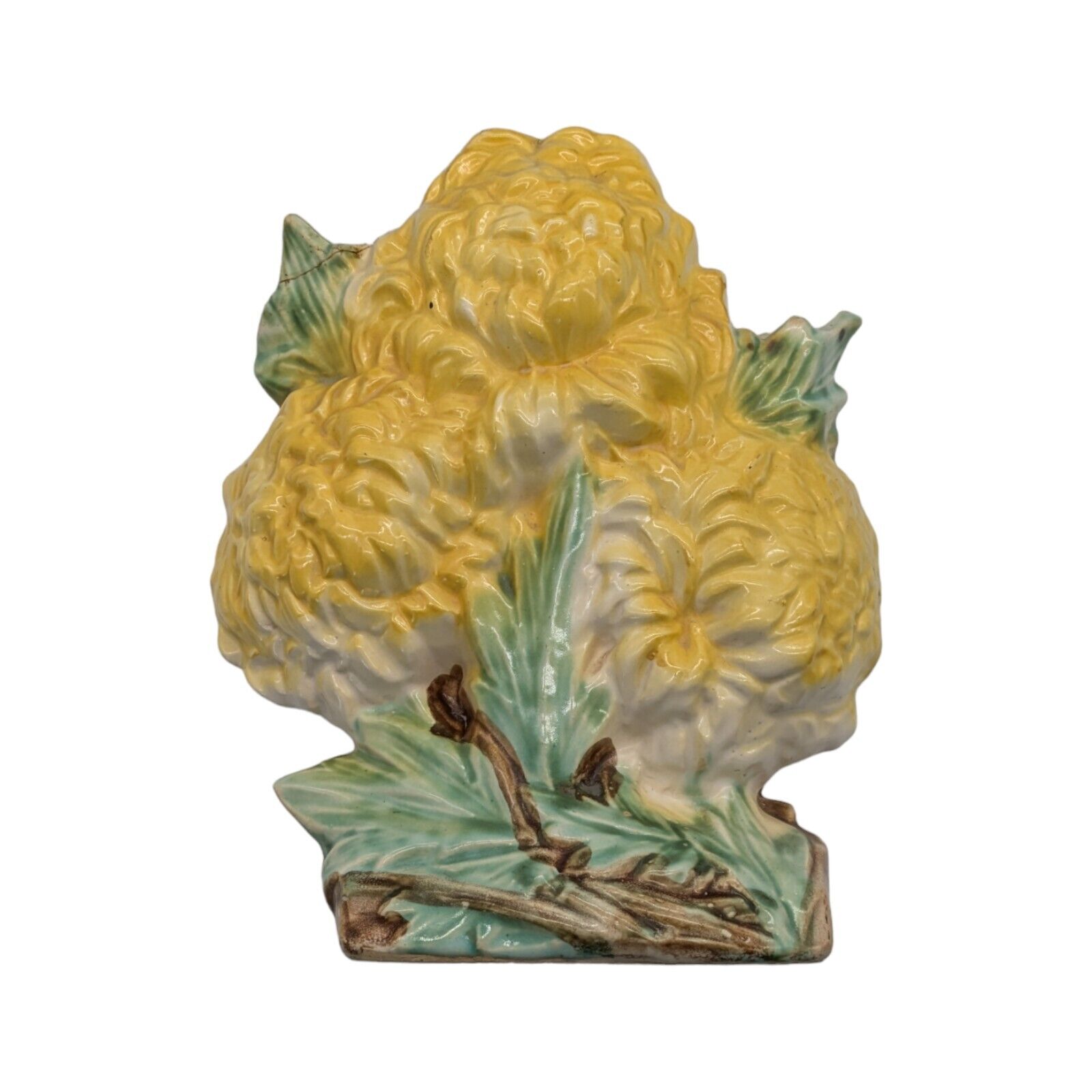 Vintage McCoy Pottery yellow Chrysanthemum Vase