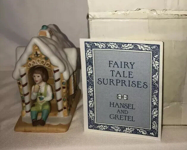Franklin Mint Vintage Porcelain Fairy Tale Figurine  Hansel Gretel 2pc Fun