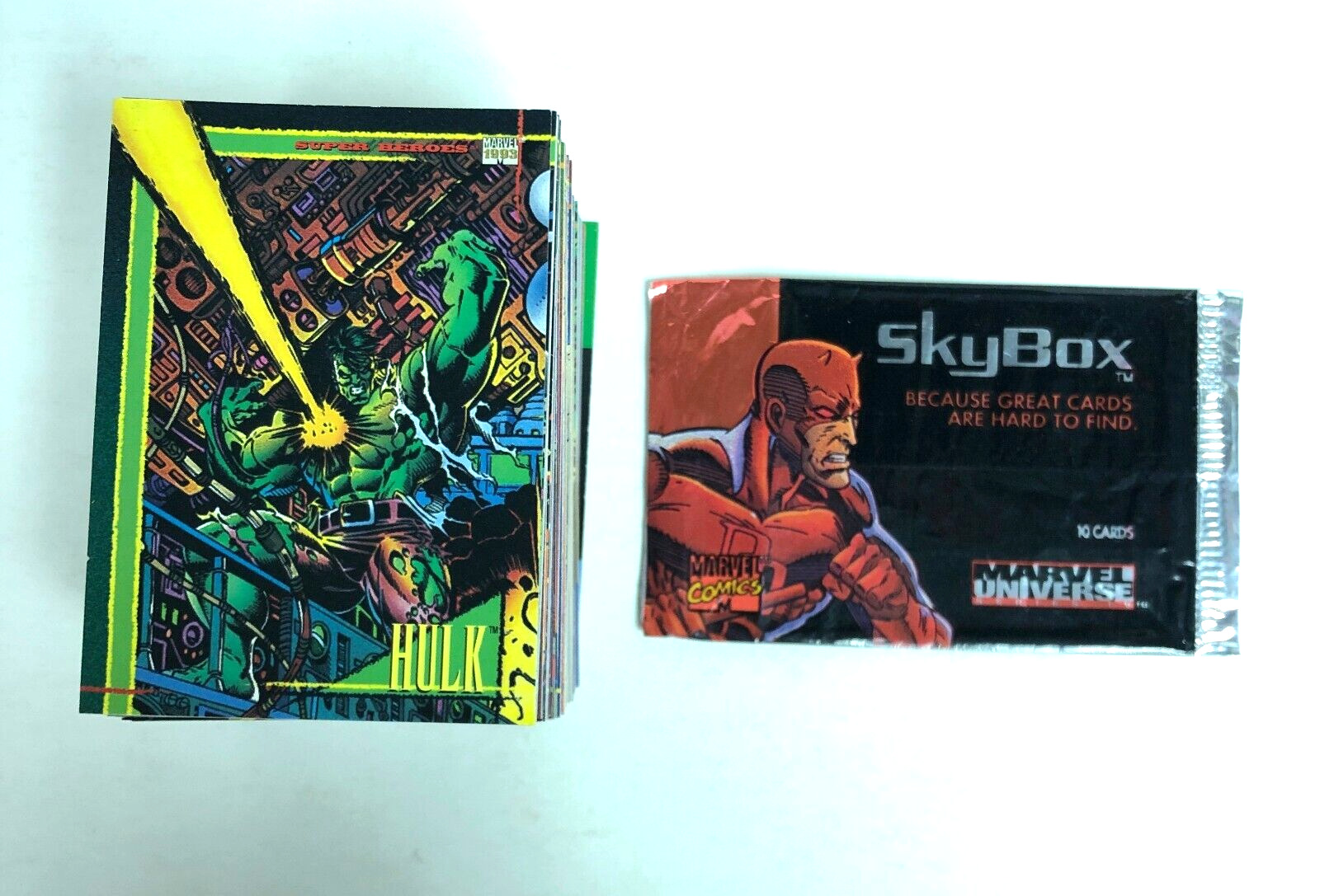 1993 SkyBox Marvel Universe Complete Trading Card Set 1-180 with 1 Empty Wrapper