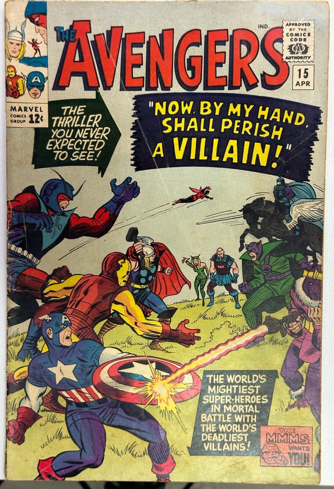 Avengers #15, KEY Death of Baron Heinrich Zemo, GD, Marvel Comics 1965