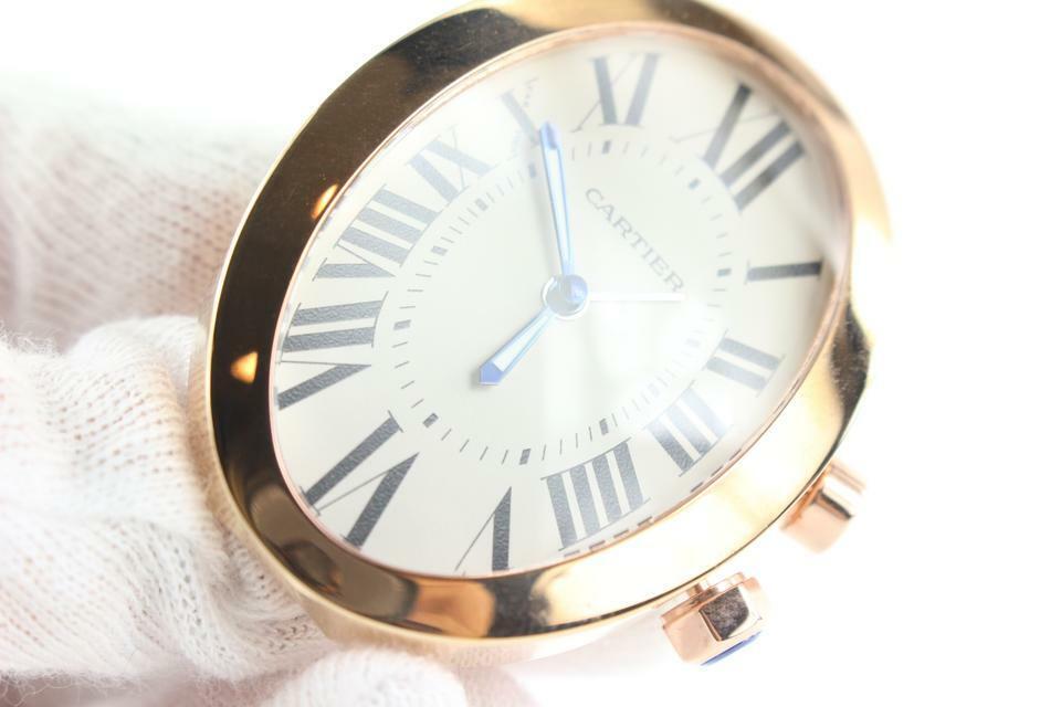 Cartier  Ref 3111 18k Rose Gold Plated BaignoireTravel Alarm Clock Watch 147ct2