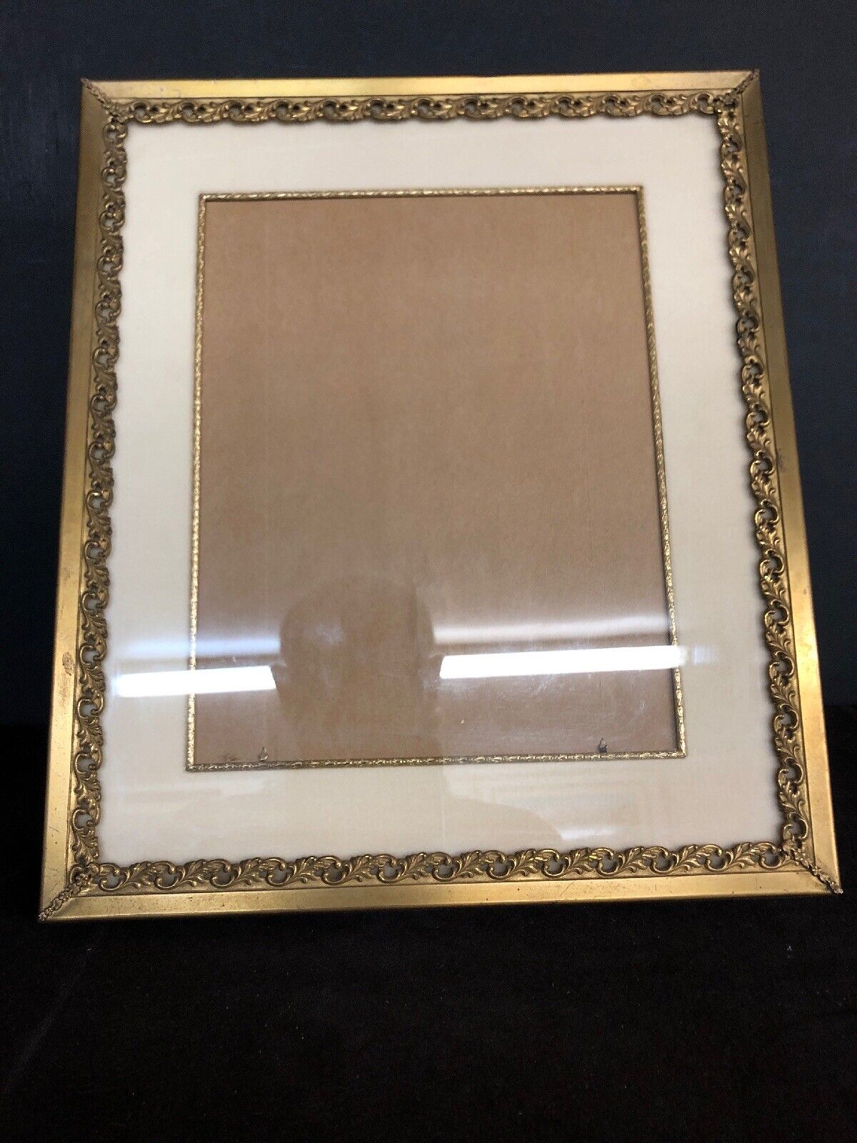 Vintage Overton Original Piture Frame Gold Plated Self Standing 13 1/2 x 11 1/2\