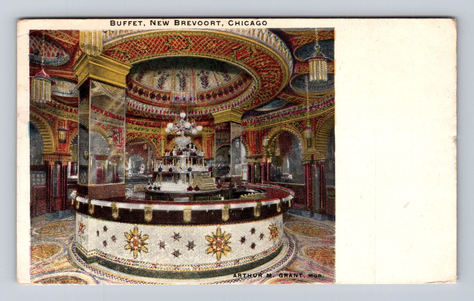 Chicago IL-Illinois, Buffet New Brevoort, Antique, Vintage c1910 Postcard