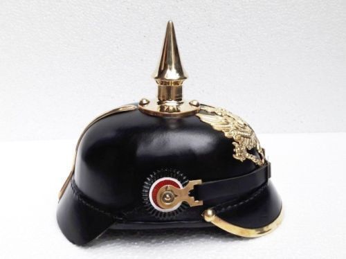 Imperial German Prussian Leather Pickelhaube Spike German helmet Vinatge Gift