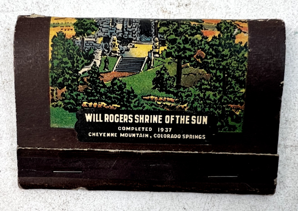Vintage Will Rodgers Shrine of the Sun Matchbook - New