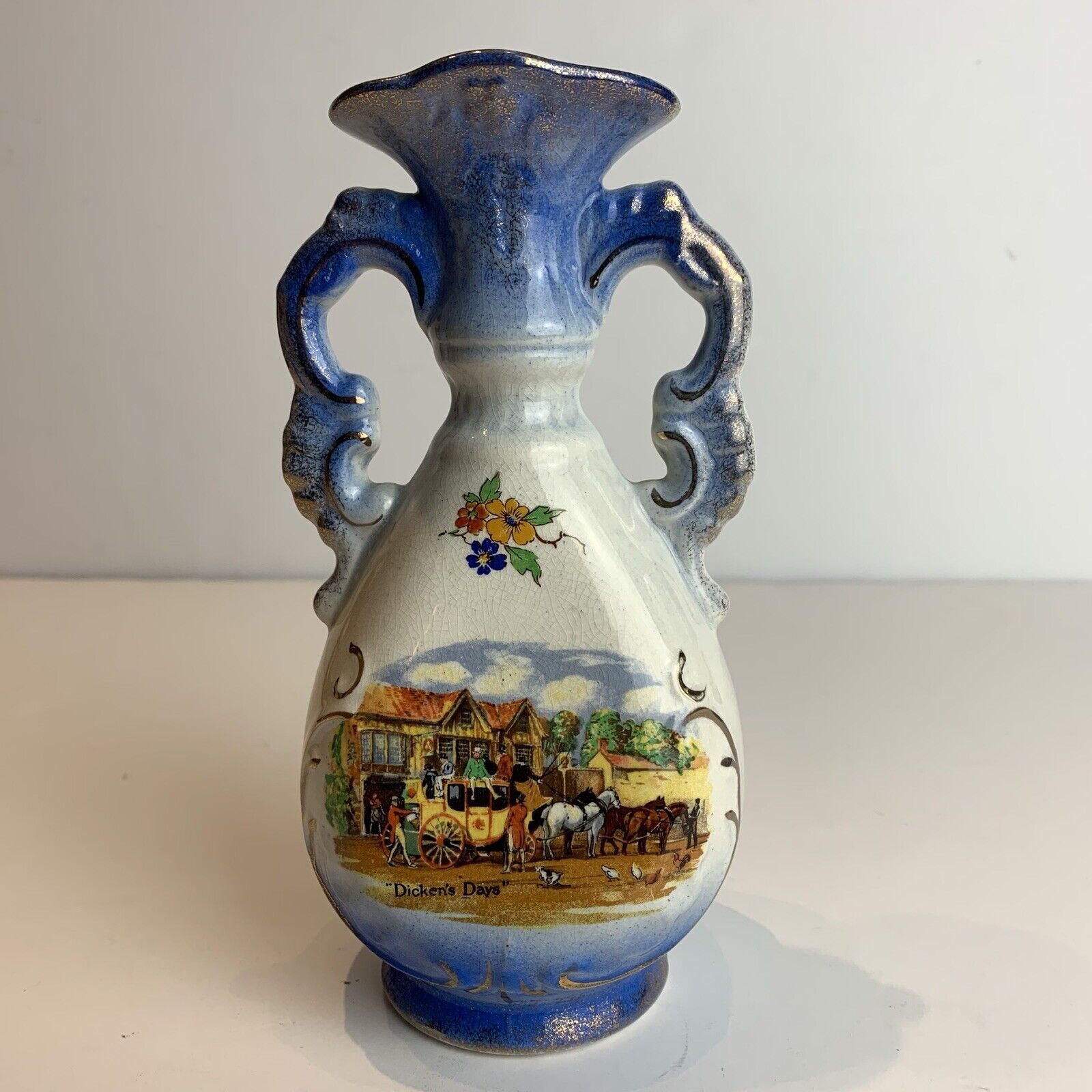 Royal Fenton Fenton Ware Vase Dickens’s Days Staffordshire England