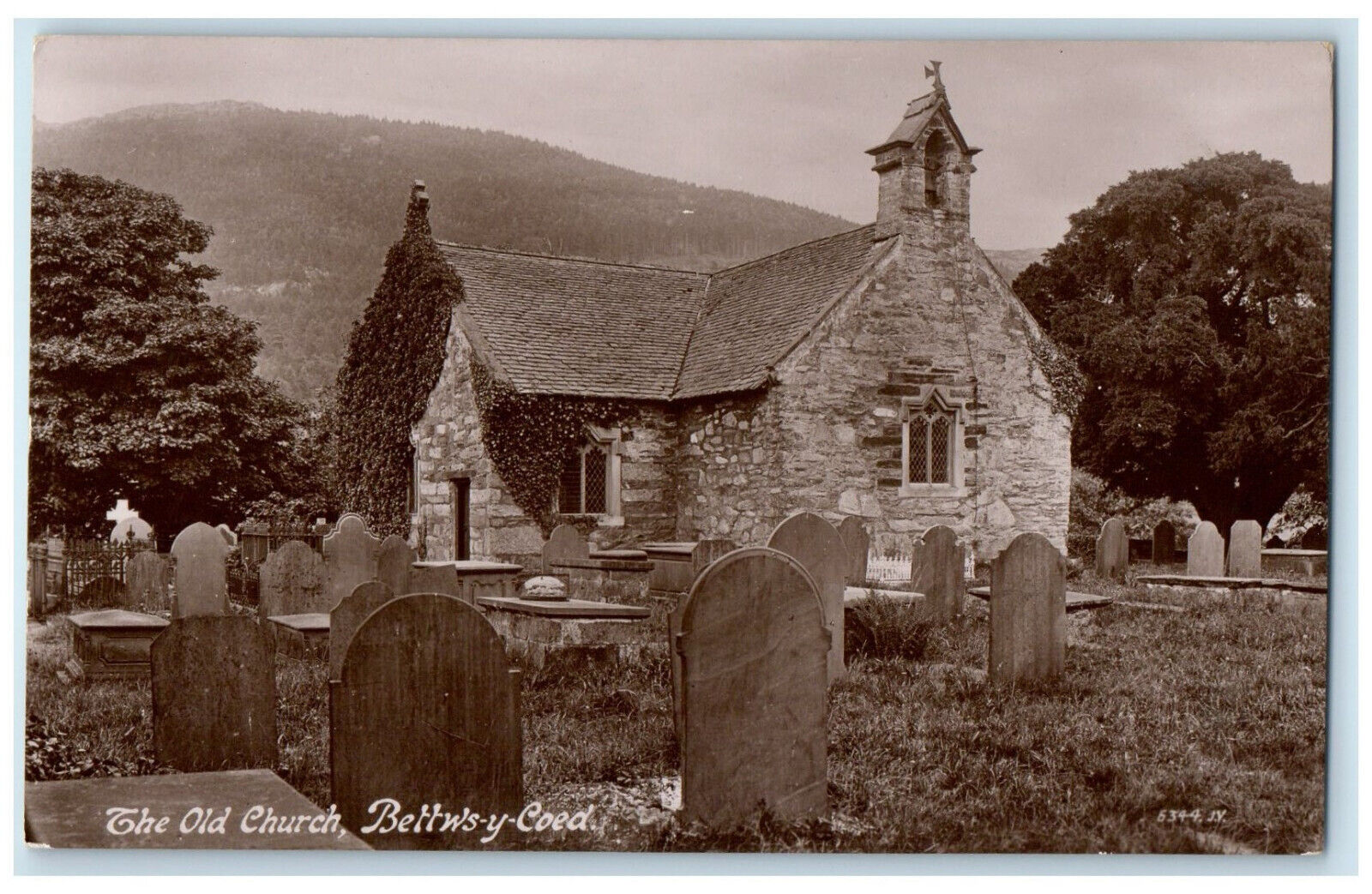 c1910 The Old Church Bettws-y-Coed Conwy County Wales RPPC Photo Postcard