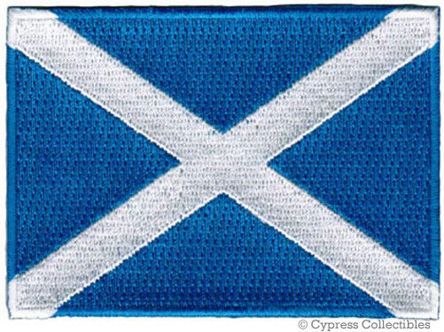 SCOTLAND FLAG PATCH embroidered iron-on SCOTTISH EMBLEM ST ANDREWS CROSS SALTIRE
