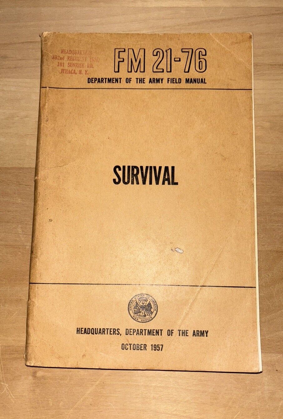 FM21-76 SURVIVAL US Army Field Manual Training Department of Army October 1957