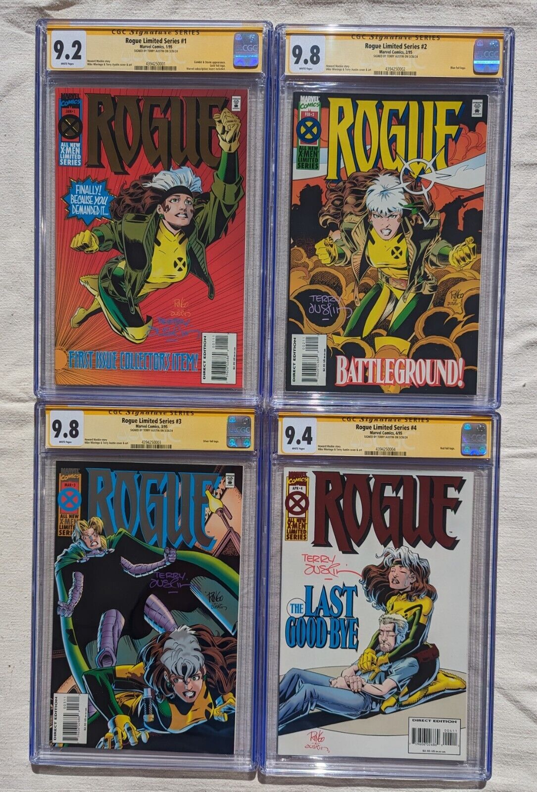 ROGUE 1995 Ltd Series 1-4🔥ALL  signed by TERRY AUSTIN 🔥CGC graded - New Slabs