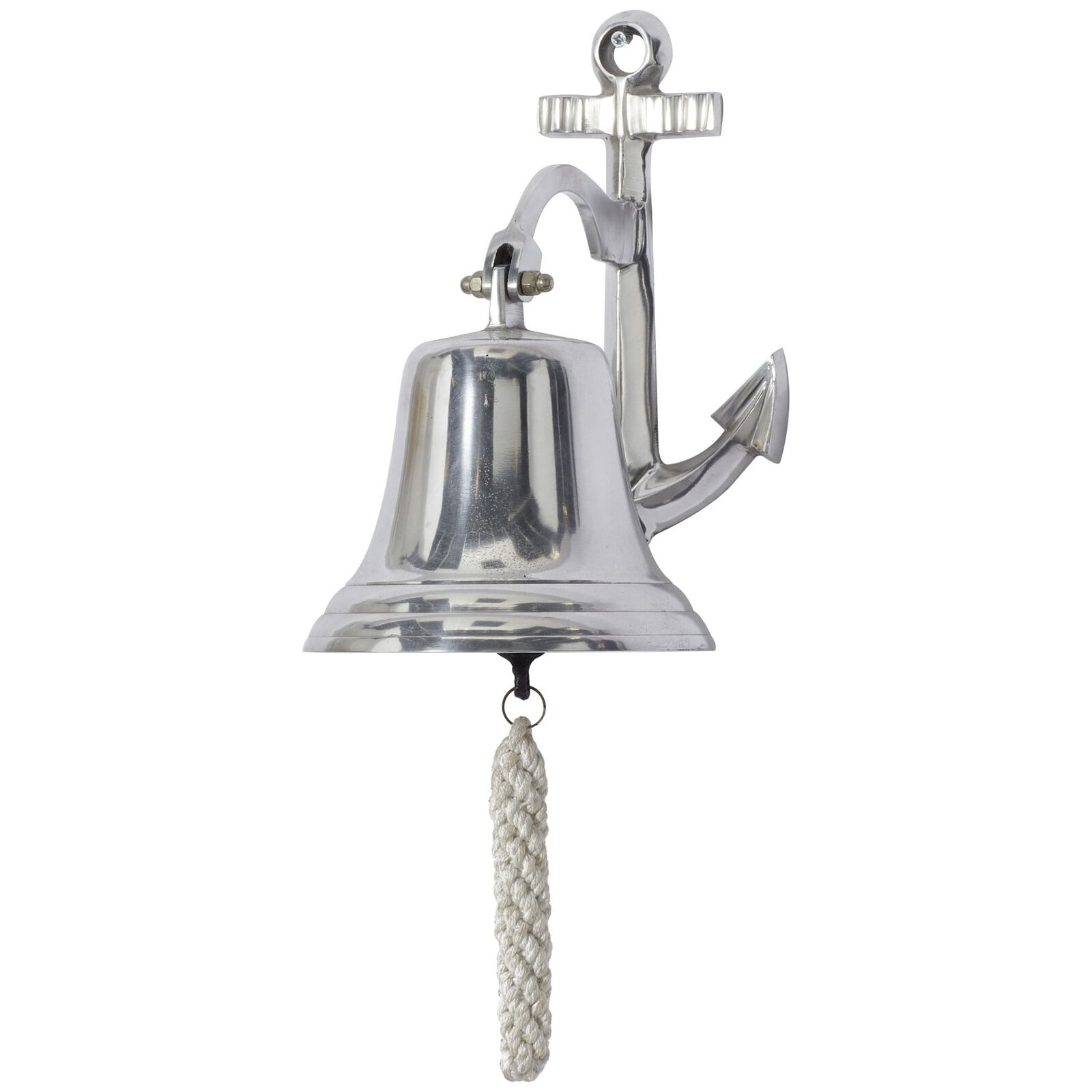 Silver Aluminum Bell Wall Decor with Anchor Backing
