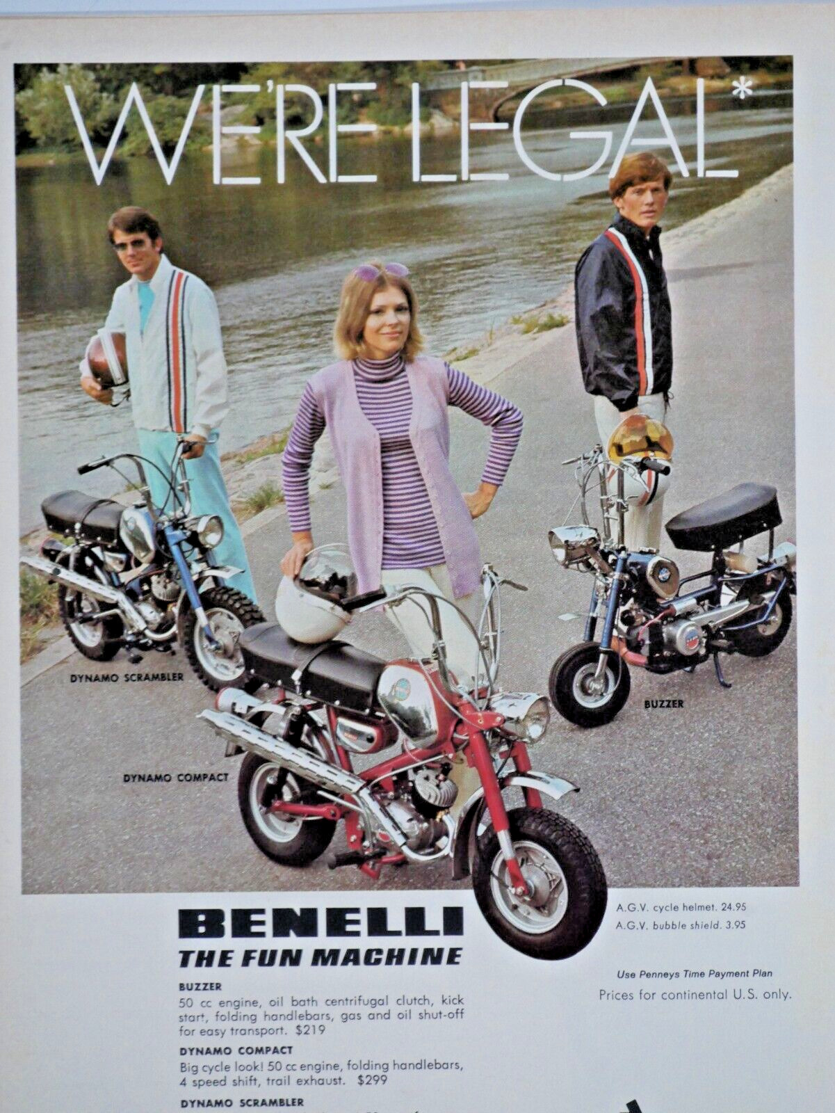Benelli Mini Bikes Vintage The 1970 Fun Machine Pennys Original Print Ad