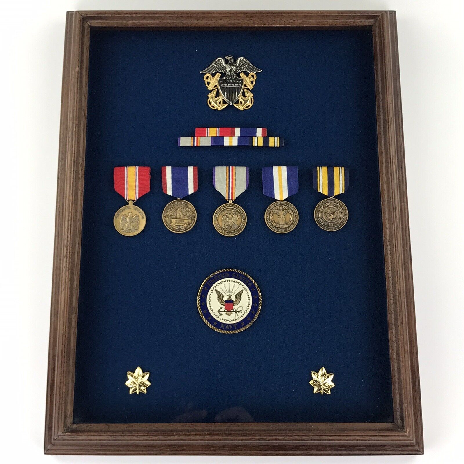 US Navy Medals In Shadow Box Display Case Cold War Medals National Defense USA