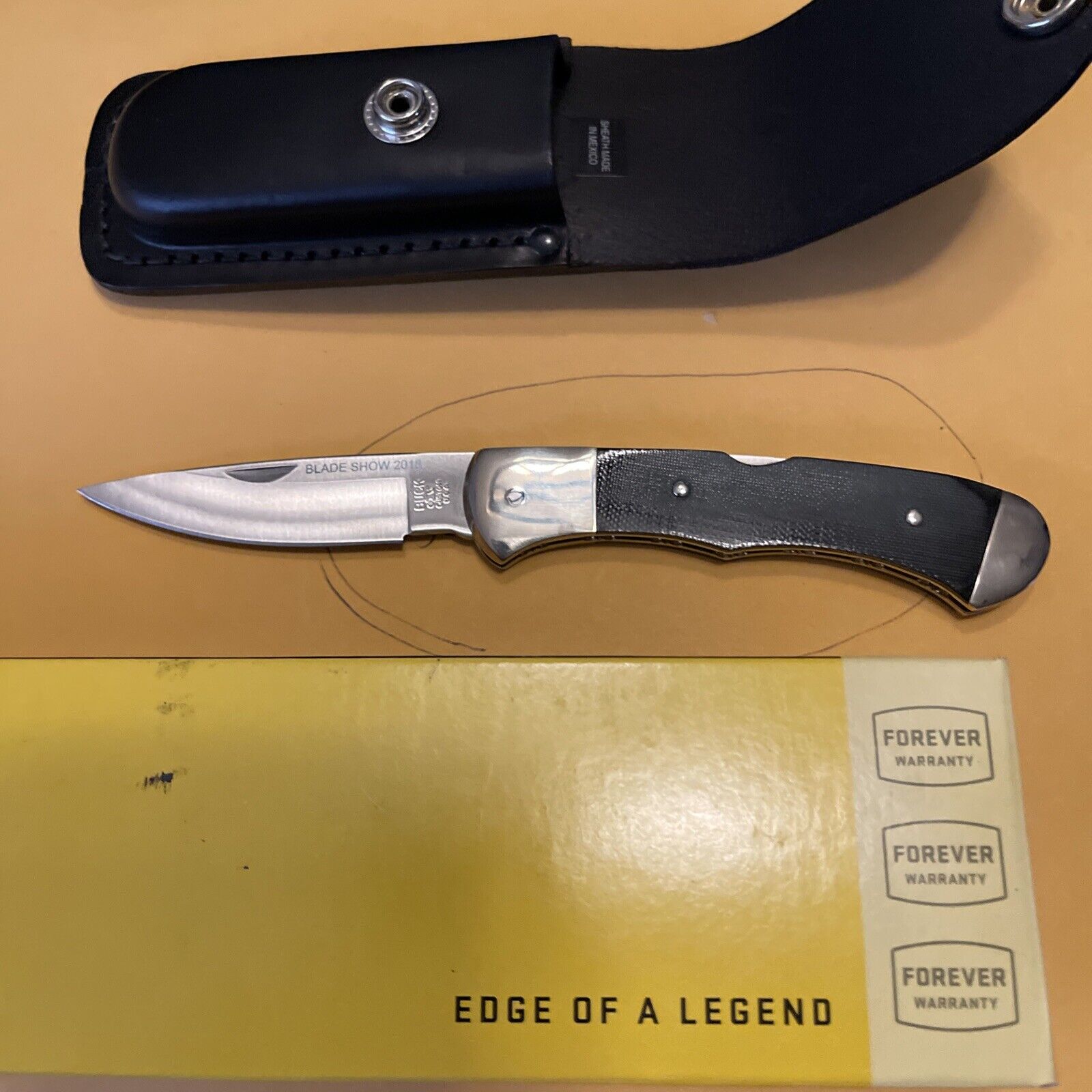 Buck Custom 0532BKSSM-B Bucklock Knife With 2018 Blade Show 100 Made 🔥 Buck 532