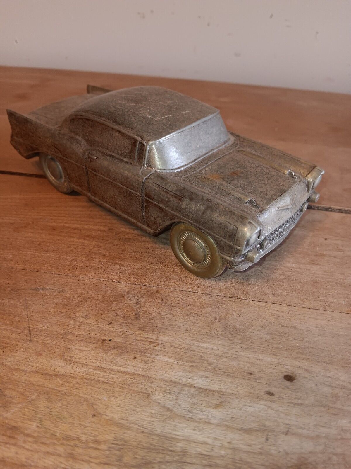 Vintage 1974 Banthrico Coin Bank Metal Car Toy Chevy Bel Air