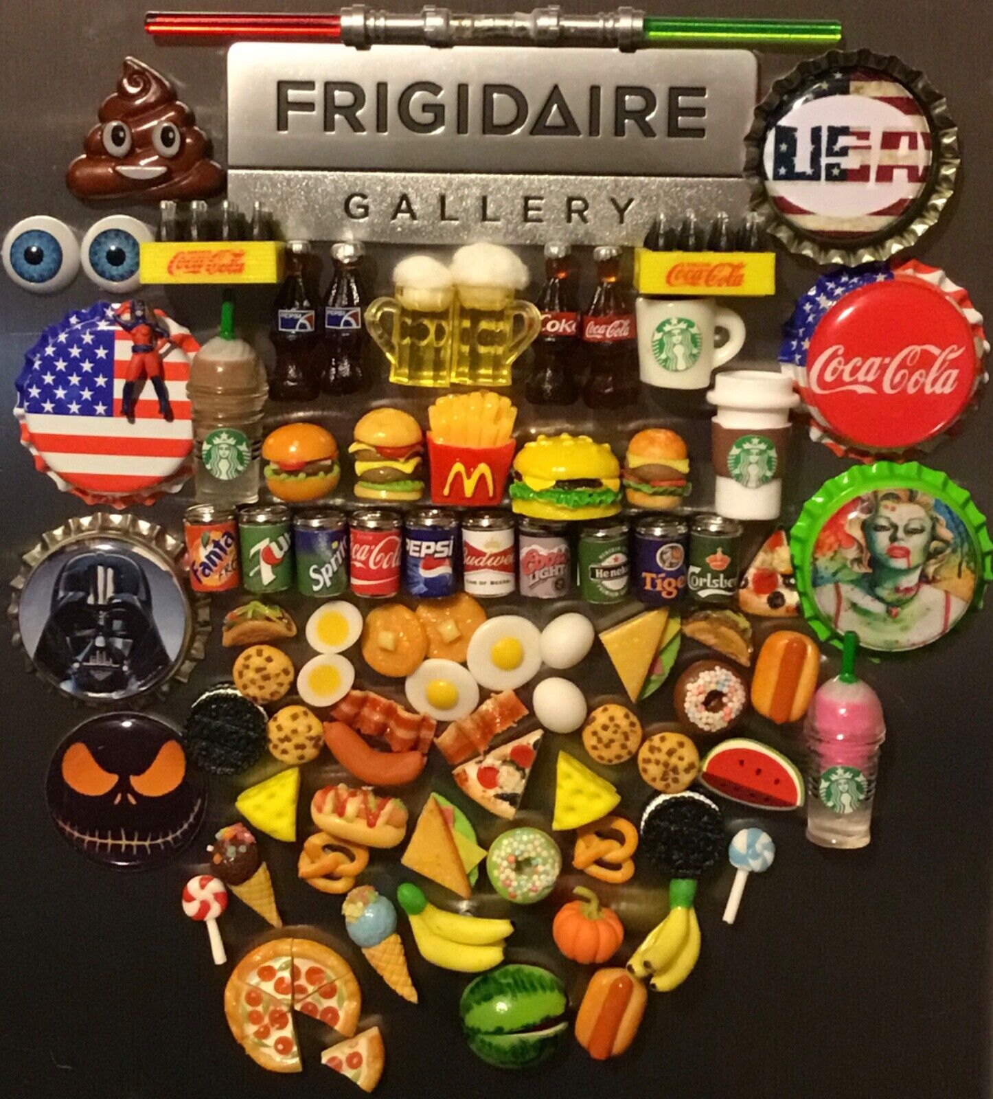 Food Drink Resin 3D Fridge Magnet Lot Handcrafted 👻🧲 (6) Pc Mini Style 