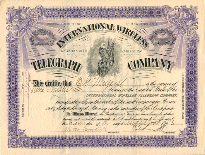 International Wireless Telegraph Co. - Telephone & Telegraph