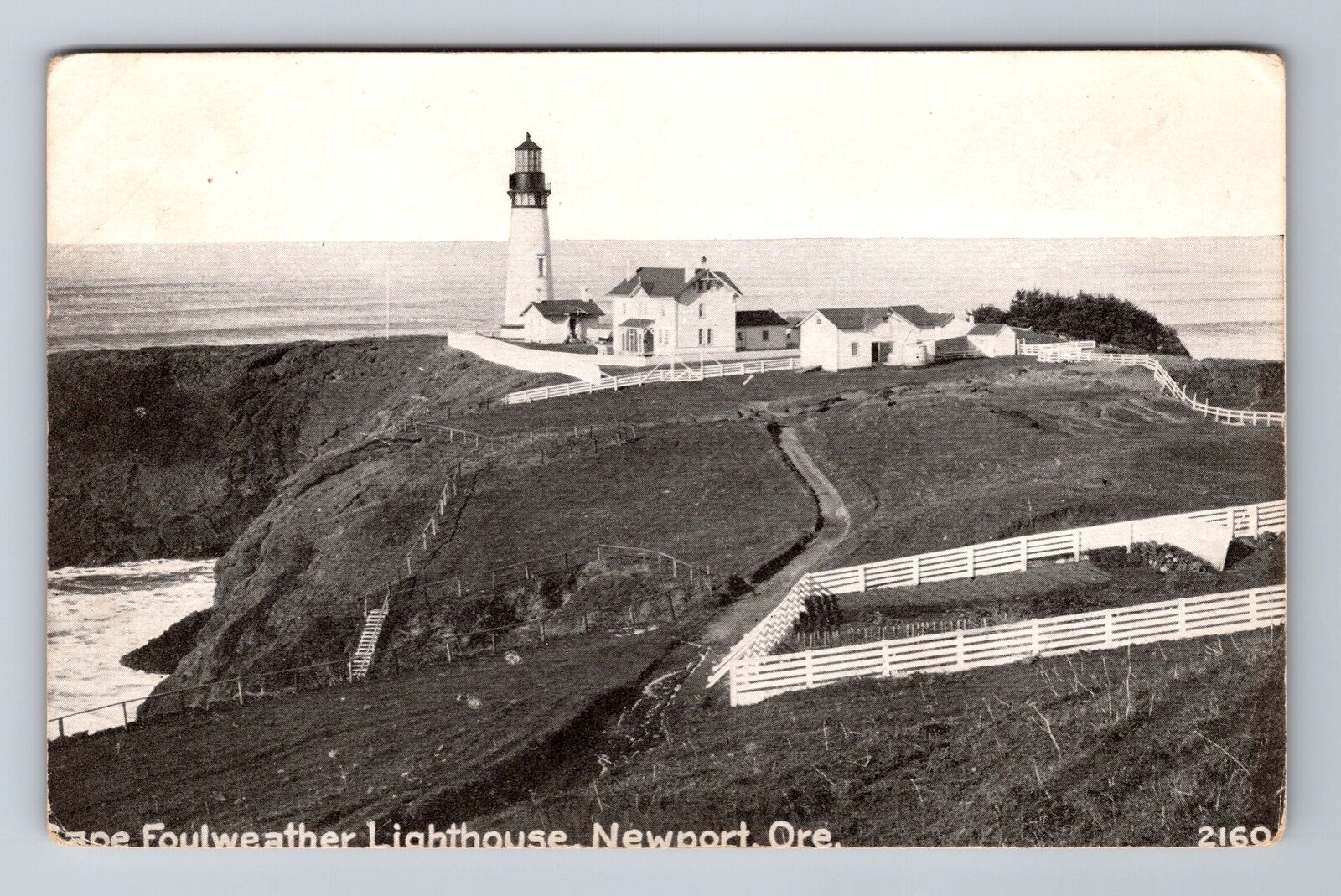Newport OR-Oregon, Cape Foulweather Lighthouse, Antique, Vintage Postcard