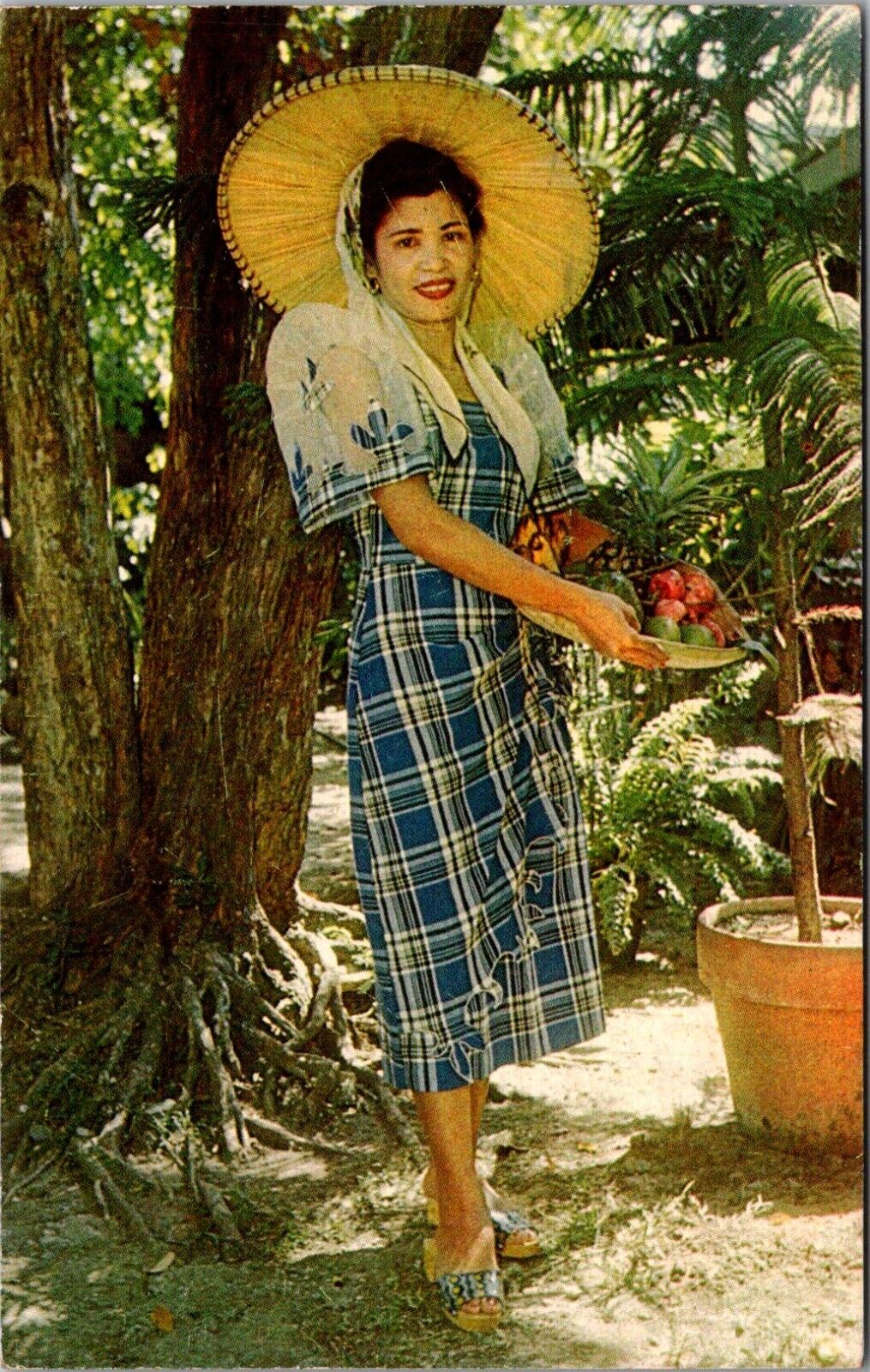 Philippines Postcard Pretty Filipina Woman Girl 1961 SO