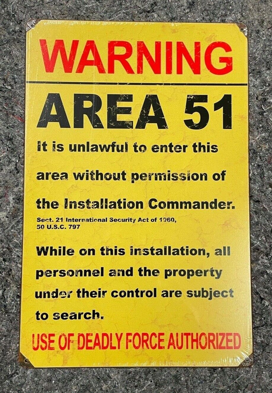WARNING Area 51 VINTAGE STYLE METAL SIGN 11 X 17 / ROSWELL / ALIENS / 