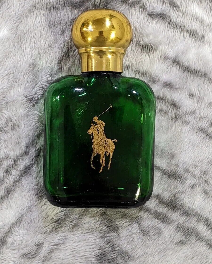 Vtg Ralph Lauren Polo Perfume Aftershave Splash Bottle Green Gold Pony 1.7 oz