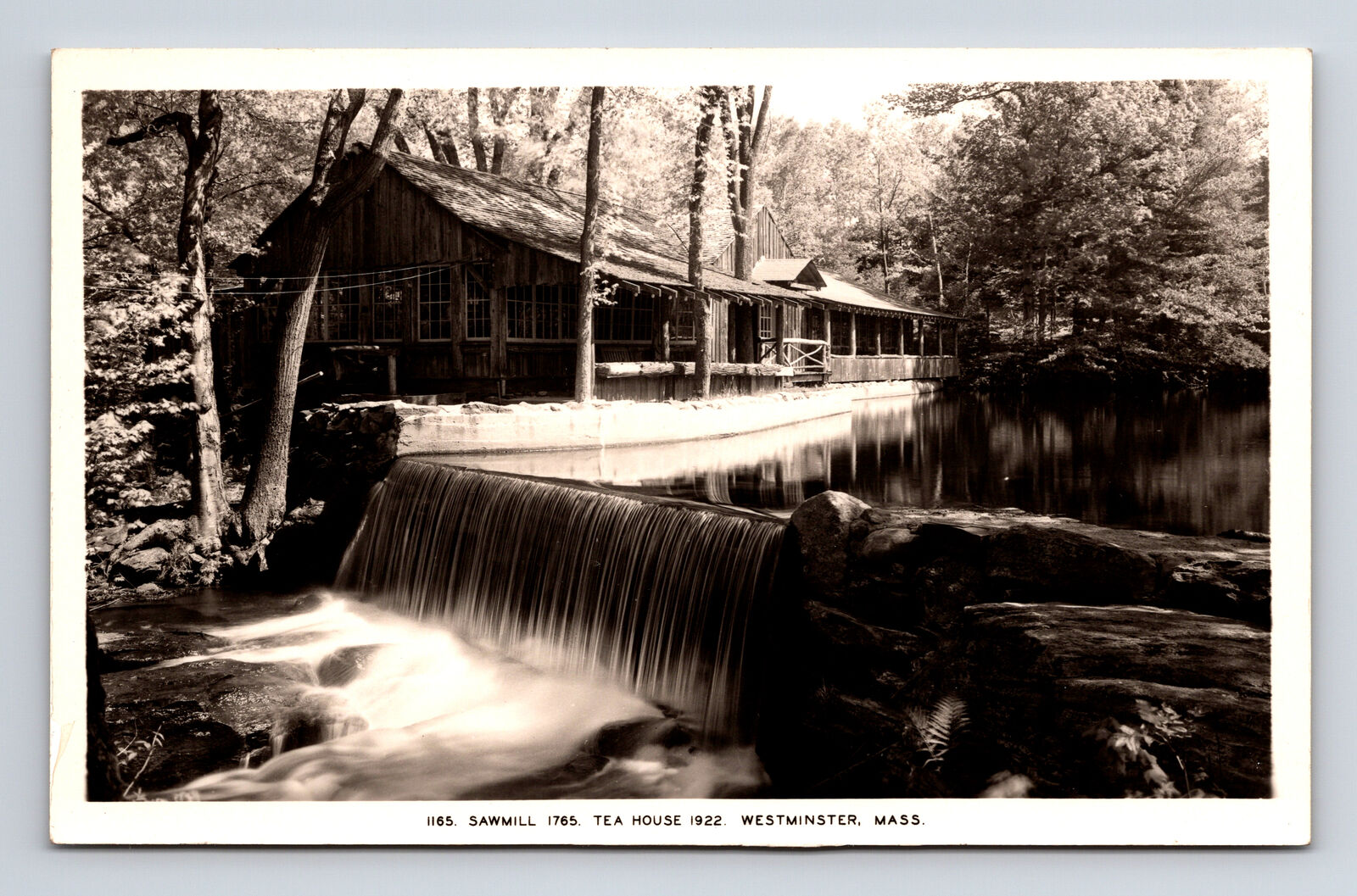 RPPC Scenic View Sawmill Tea House Westminster MA Real Photo Postcard