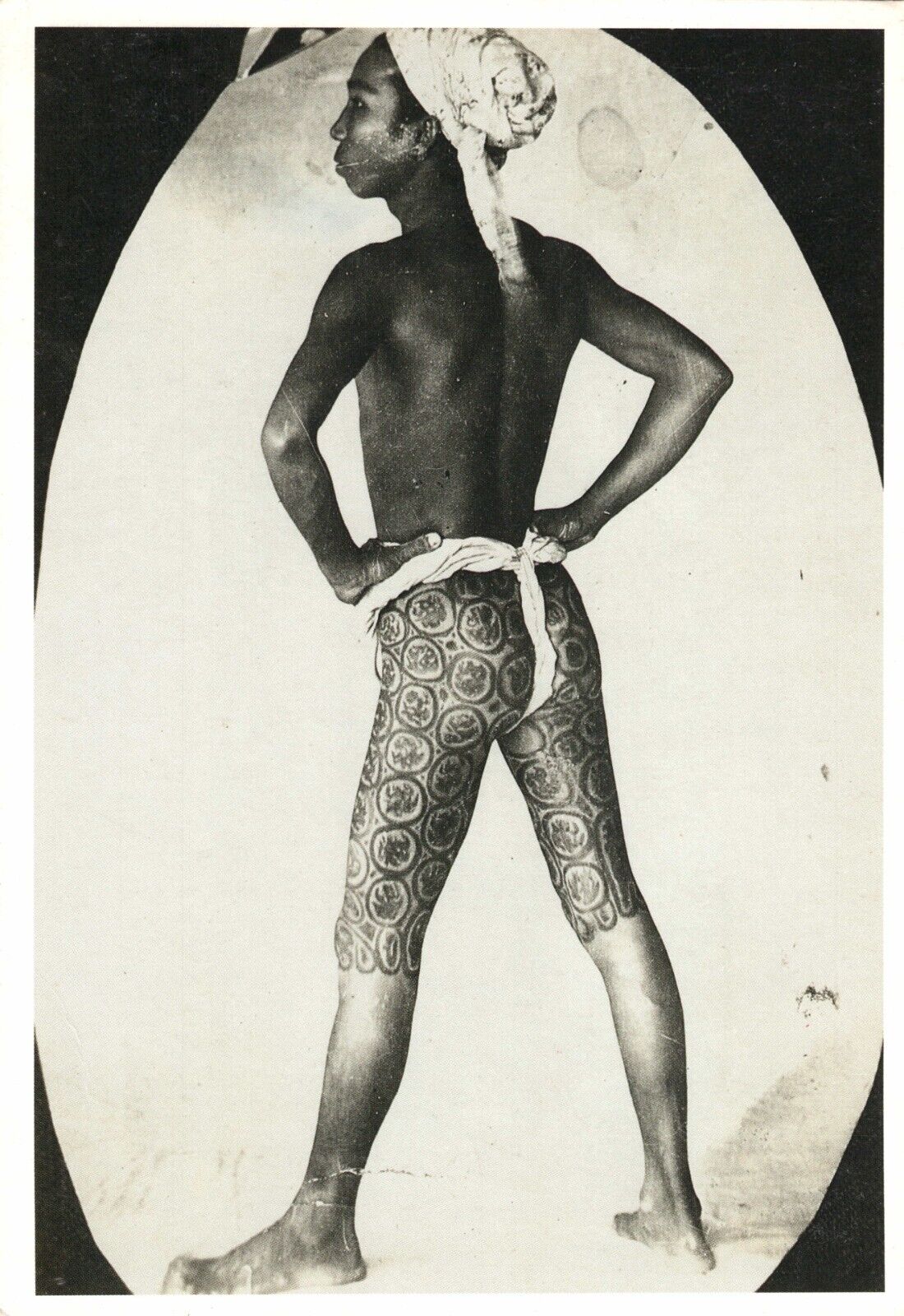Burmese Young Boy Burma Tattooed Legs Amsterdam Tattoo Museum Vintage Postcard