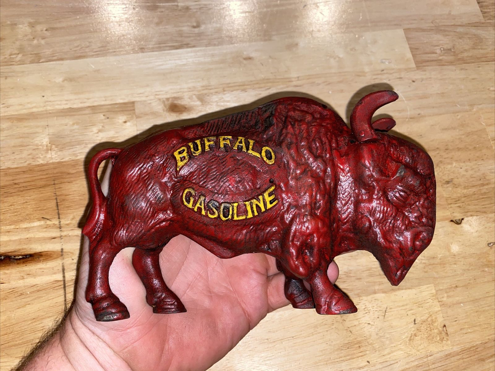 Buffalo Piggy Bank Bison Collector Cast Iron Patina Ranch Metal Yellowstone 3LB+