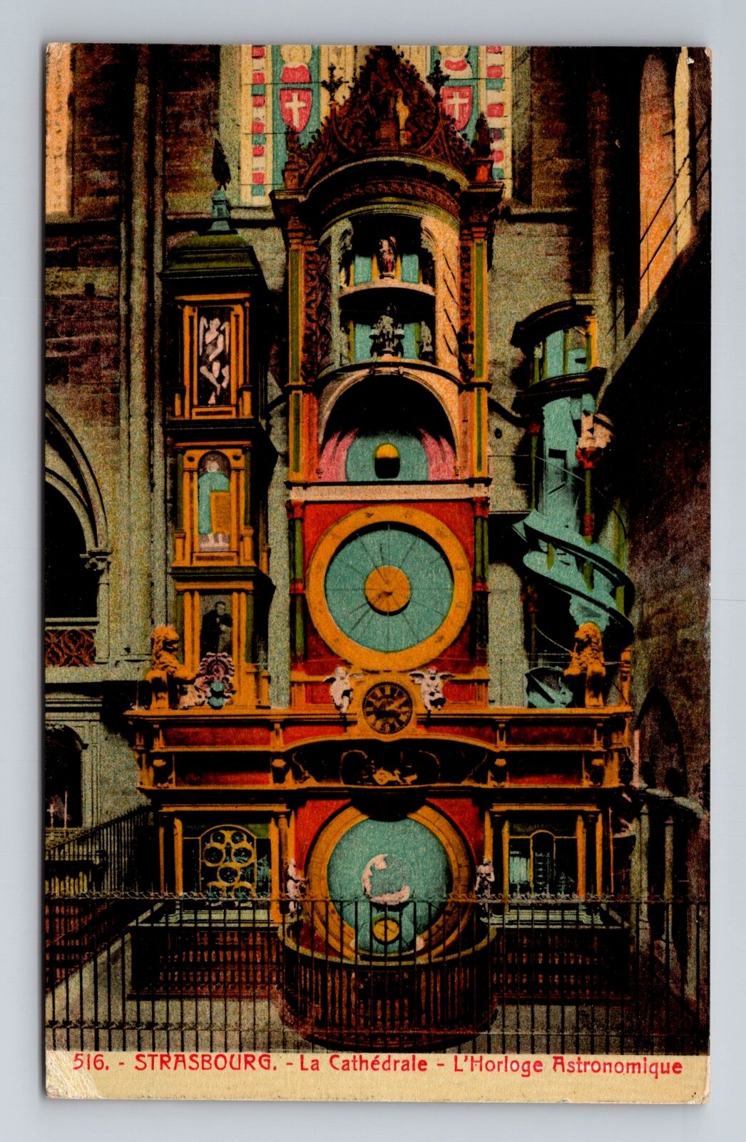 Strasbourg France, La Cathedrale L'Horloge Astronomique Vintage c1925 Postcard