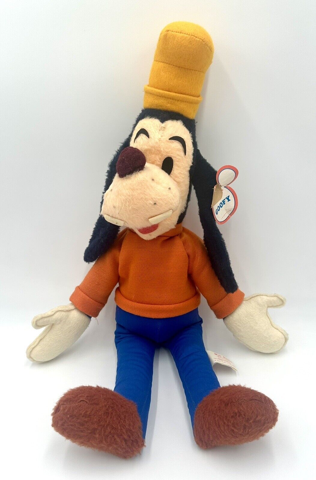 Vintage Disney 24” Goofy Plush Toy Extremely Rare W Original Goofy Ear & Leg Tag