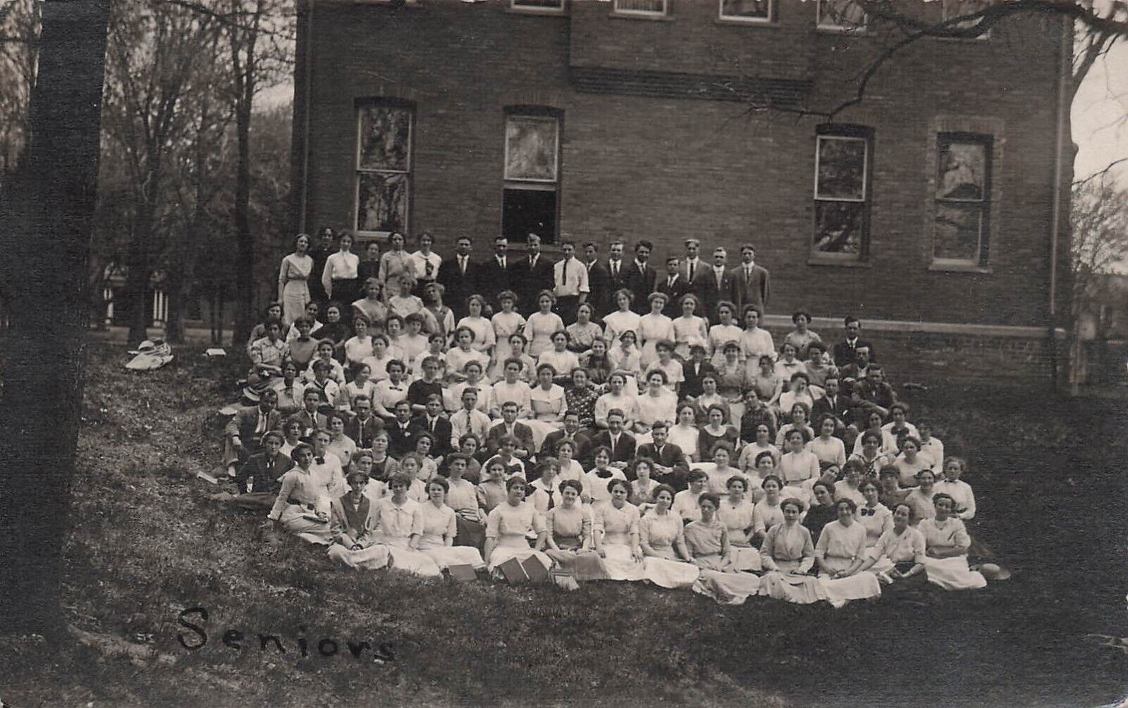 RPPC Peru Nebraska High School Graduation Class of 1913 Photo Postcard E7