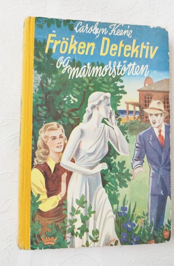 Old 1956 Norwegian Nancy Drew Book -  The Whispering Statue  - Carolyn Keene