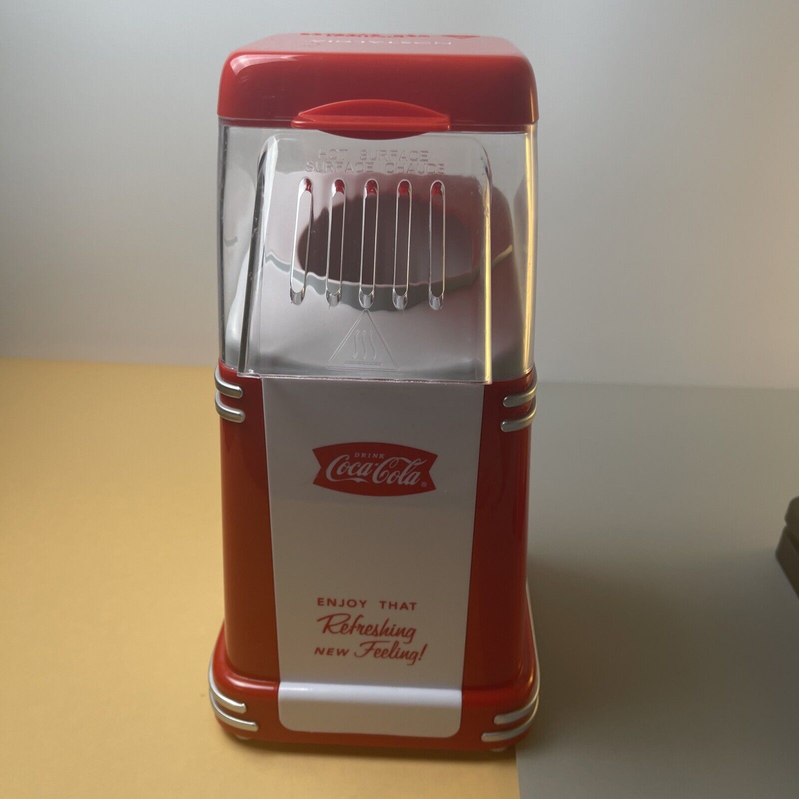 Coca-Cola Mini Retro Popcorn Maker Fishtail Logo Hot Air Machine by Nostalgia