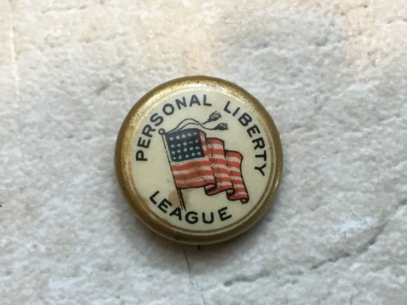 RARE vintage Personal Liberty league pin back button Patent April 4  1804