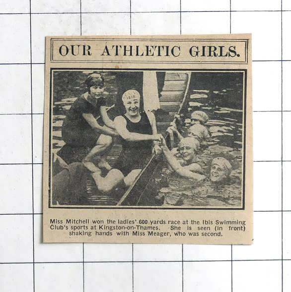 1922 Ibis Swimming Club Sports At Kingston, Miss Mitchell And Miss Meager