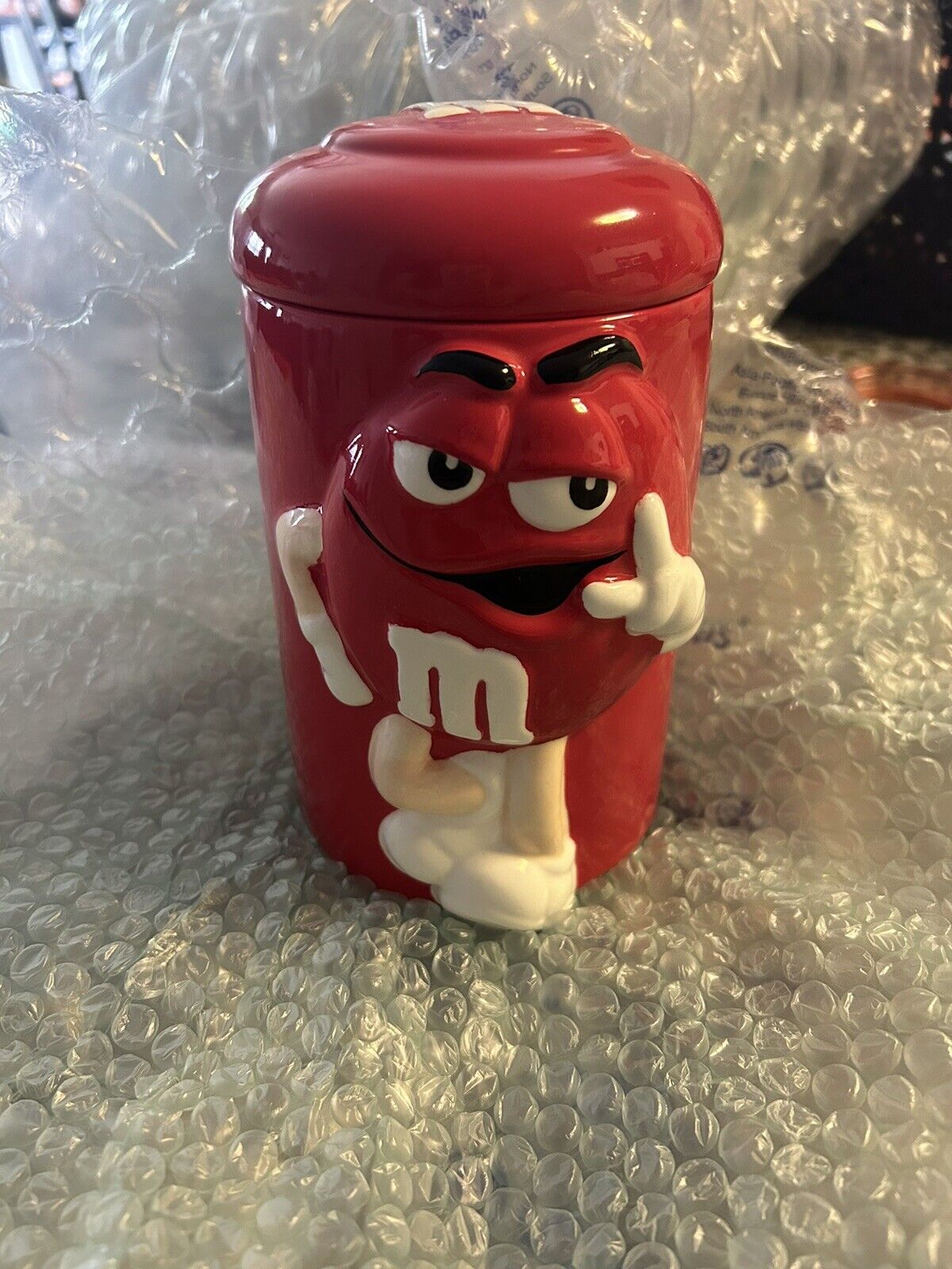 M&M Red Candy Jar With Lid