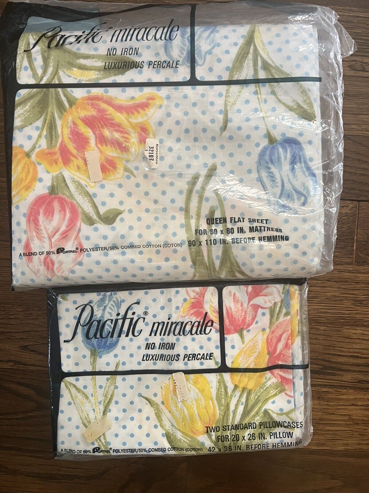 Vintage Pacific Miracale Tulip Percale Sheet And Pillowcase Set
