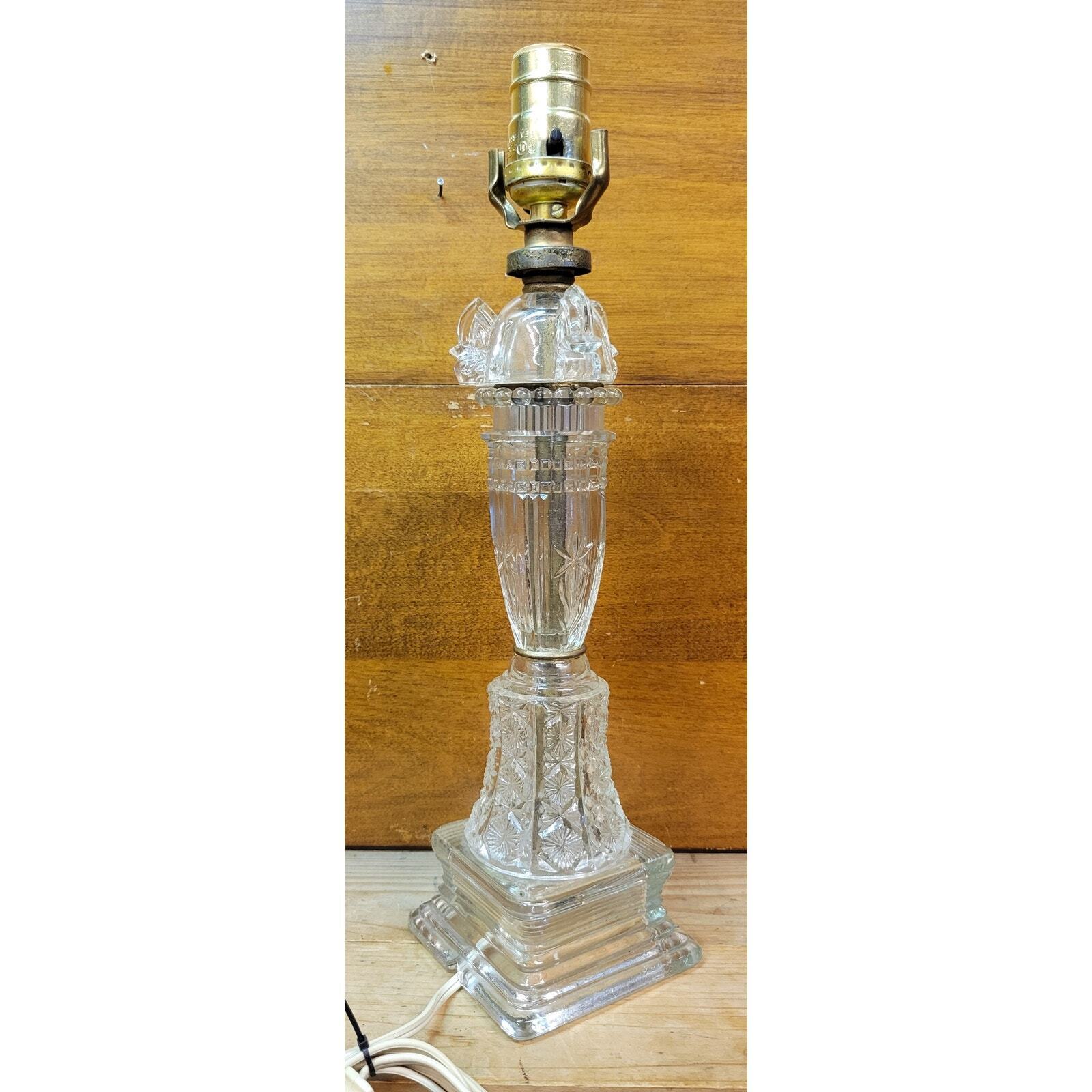 Rare Antique 1910-30's Art Deco Pressed Glass Table Lamp - Unknown Makeer