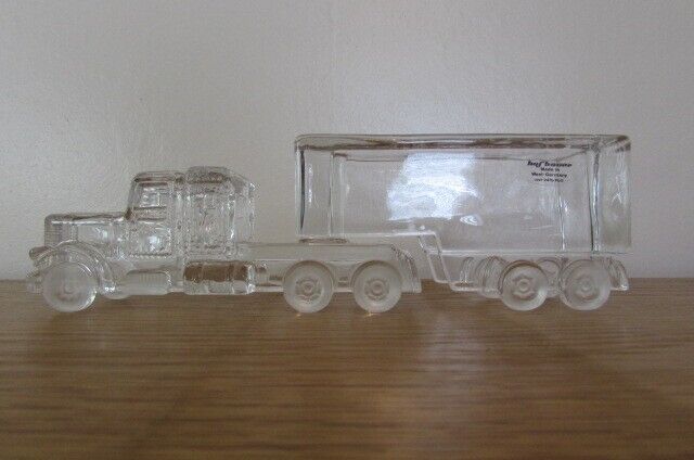 Vintage Hofbauer 1980s US TRUCK Lead Crystal Glass Car Paperweight - ref694