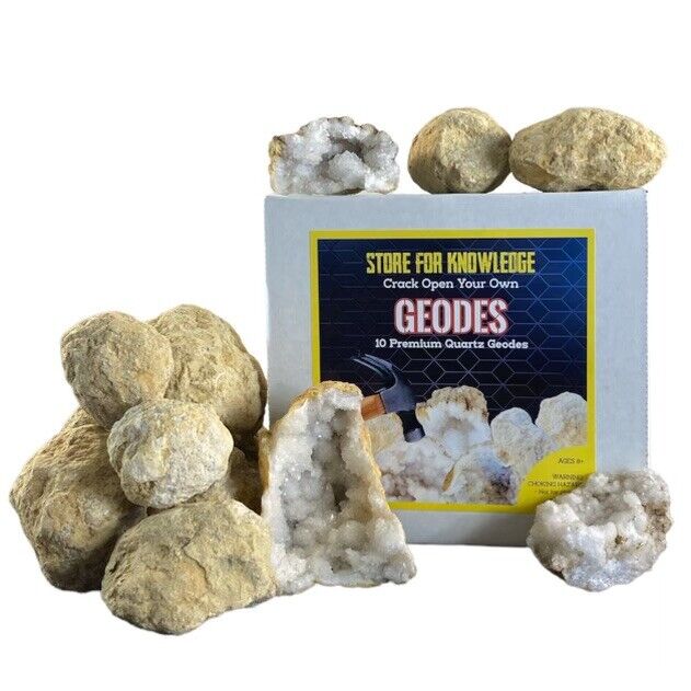 10 Break Crack Open Your Own Whole Moroccan Geodes W/Gift Box - 2\